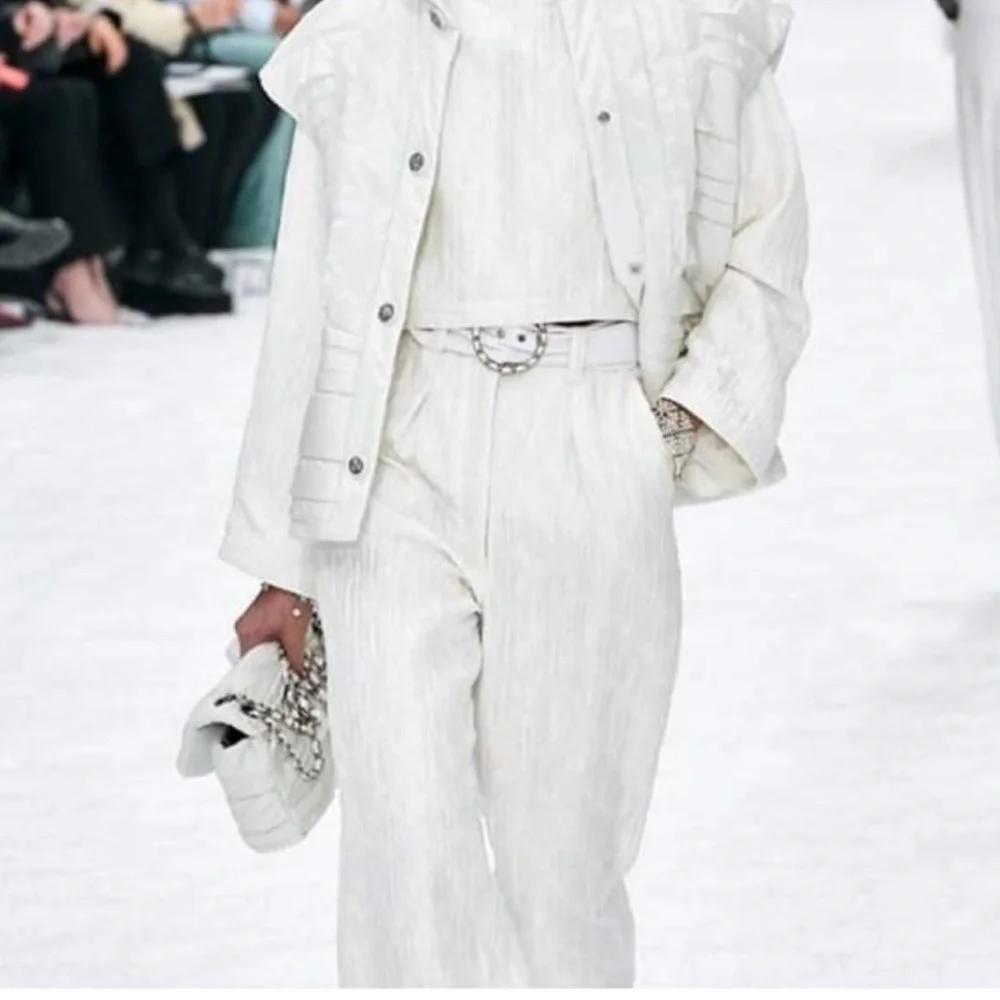 Chanel iridescent white puffer winter vest